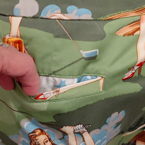 Loudmouth Ladies Women's Retro Golf Print Mini Skort - Picture 5 of 8